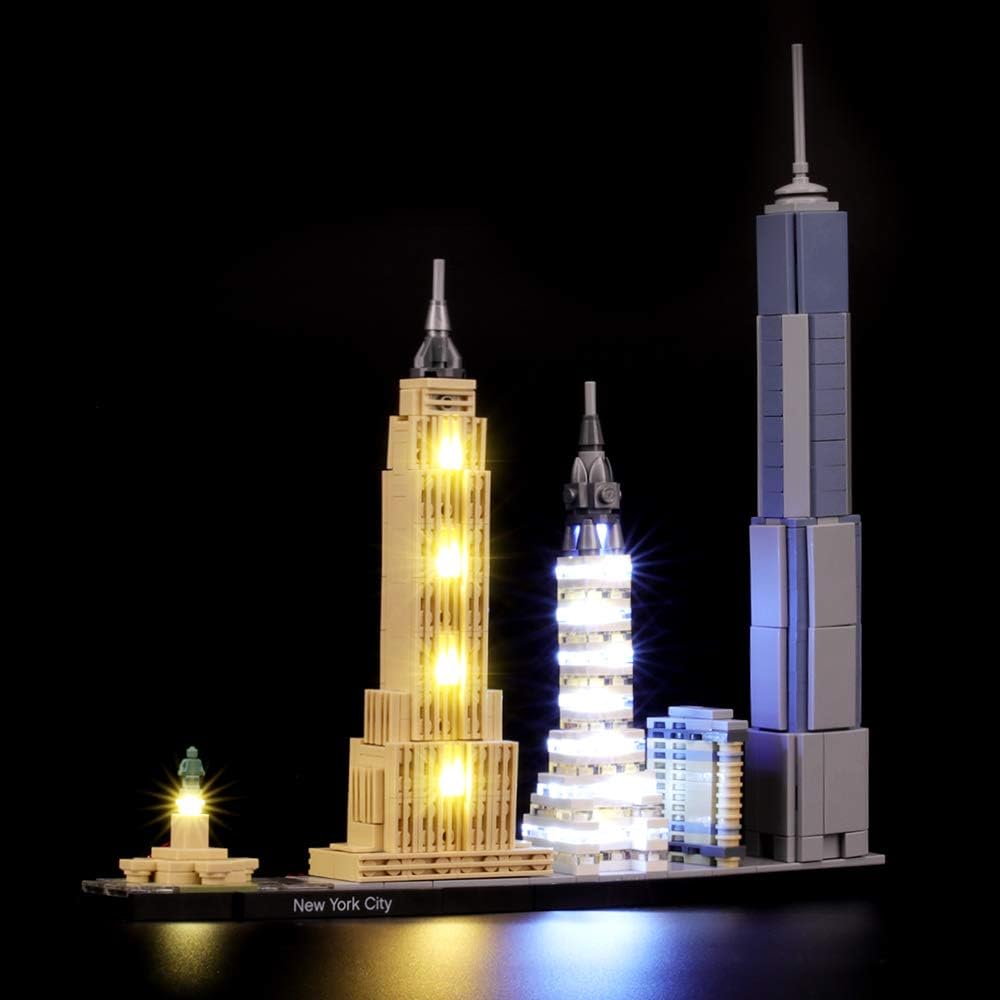 BRIKSMAX Led Lighting Kit for LEGO Architecture New York- Compatible with Lego 21028