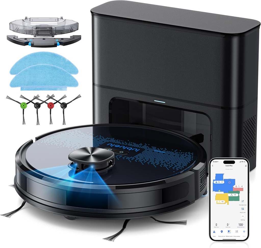 Lubluelu Robot Vacuum Cleaner with Mop,4000Pa Robot Vacuum with 2.5L Self Emptying Station,