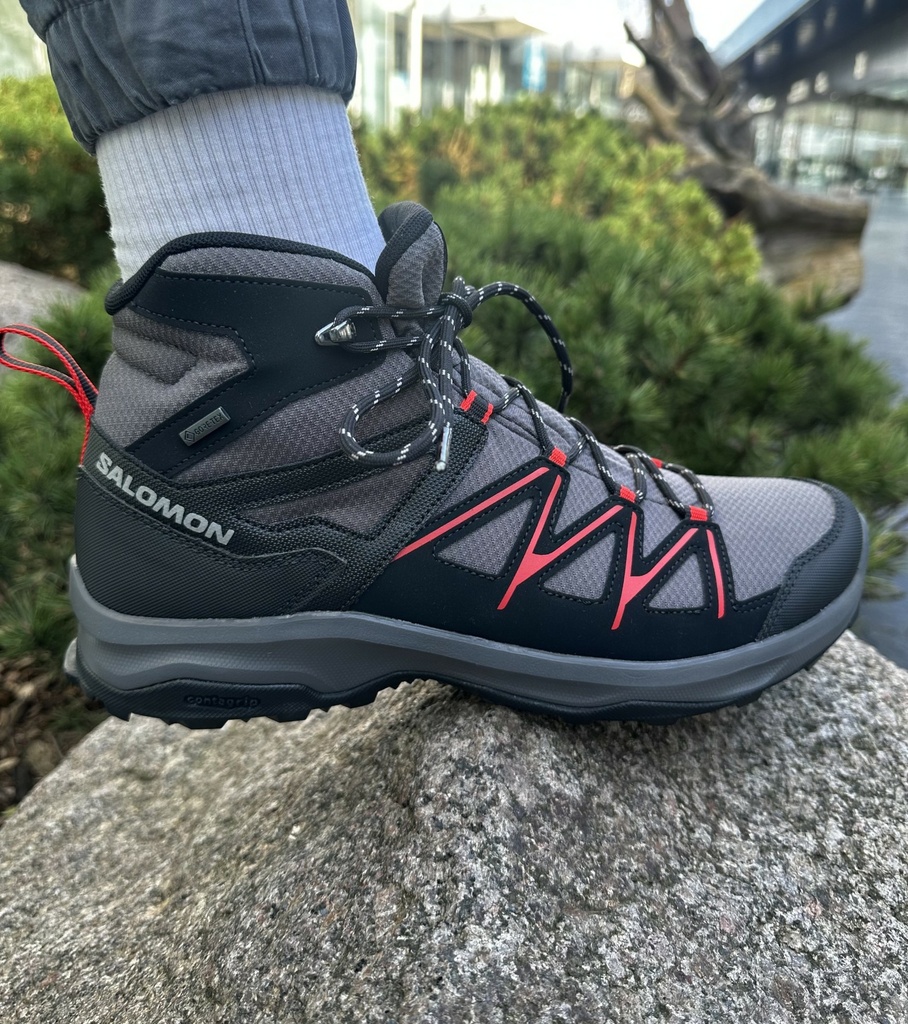 Salomon Daintree Mid GTX Magnet/Black/High Red UK9 Mens Boots