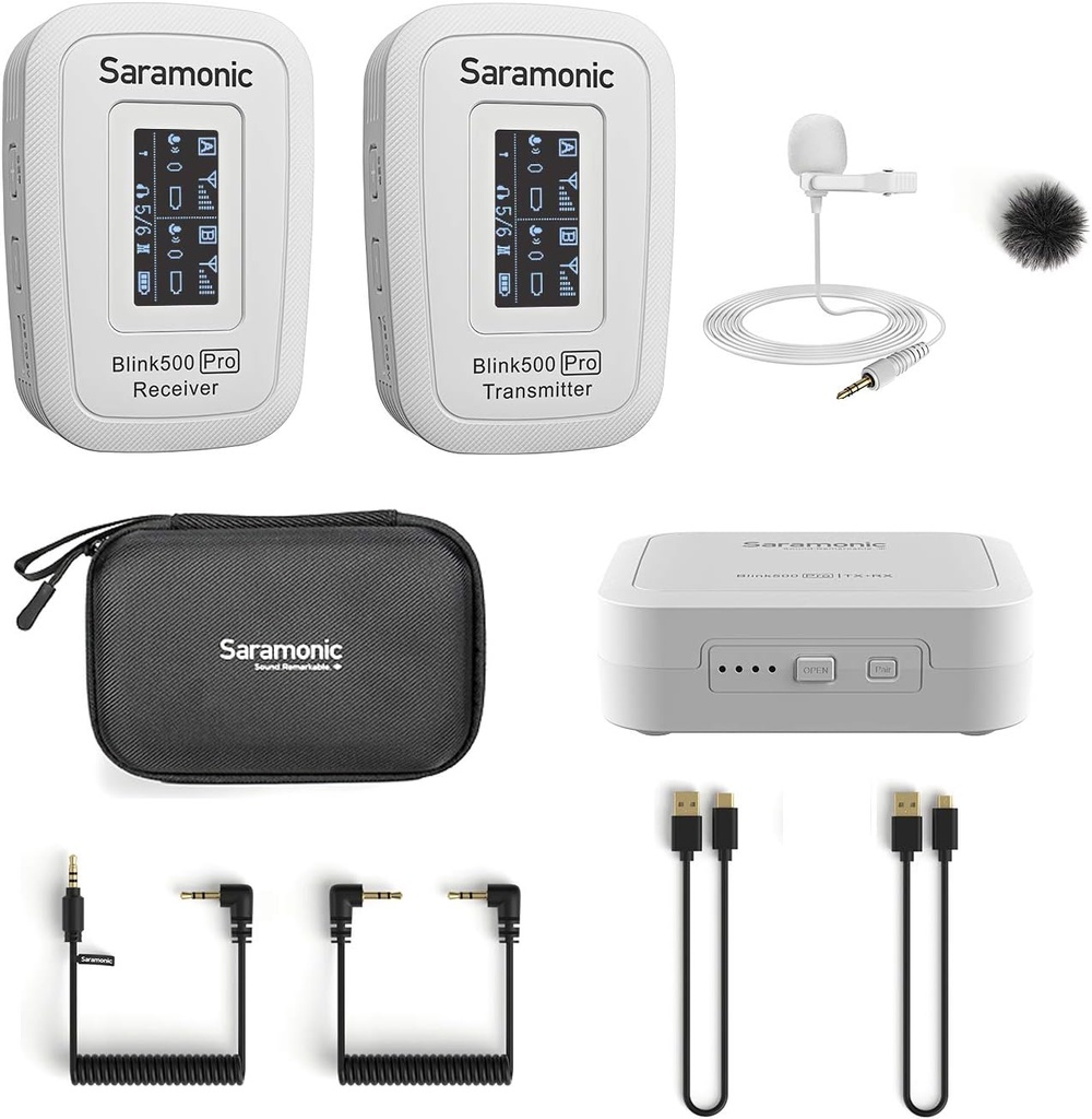 Saramonic Blink500 Pro B1W Mini Dual-Channel Stereo Wireless Microphone with Charging Case
