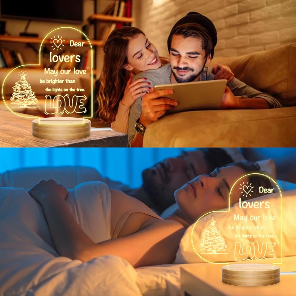 Romantic Gifts for Lovers,Acrylic Engraved Night Light,Birthday Gifts for Men and Women, Ch
