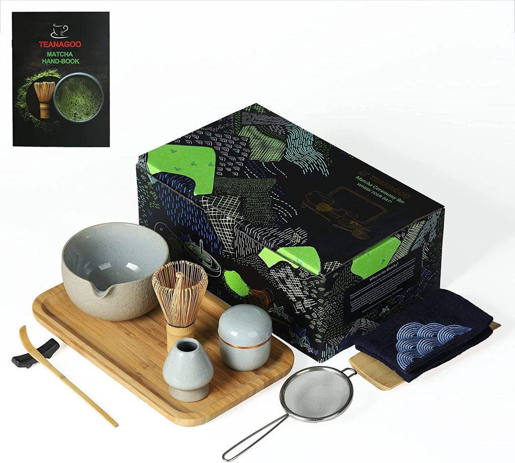 TEANAGOO Matcha Ceremony Set with tray, Japanese Tea Set, Matcha Bowl with Pouring Spout