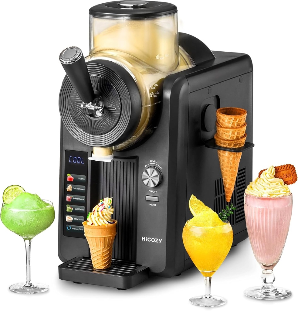 HiCOZY F3 Slush Machine, Ice Cream Maker, Slushie Maker Machine, No Ice and Blending Needed
