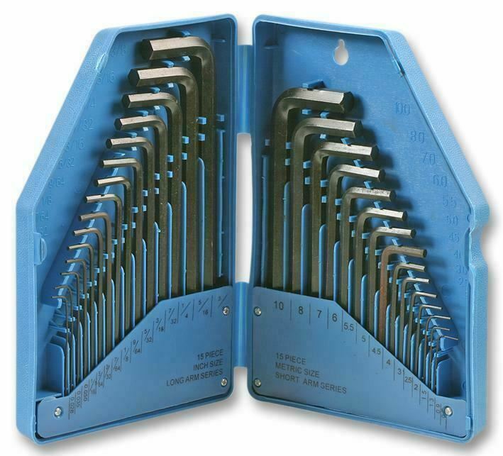 Duratool D00207 30 Piece Metric & Imperial Hex Key Set