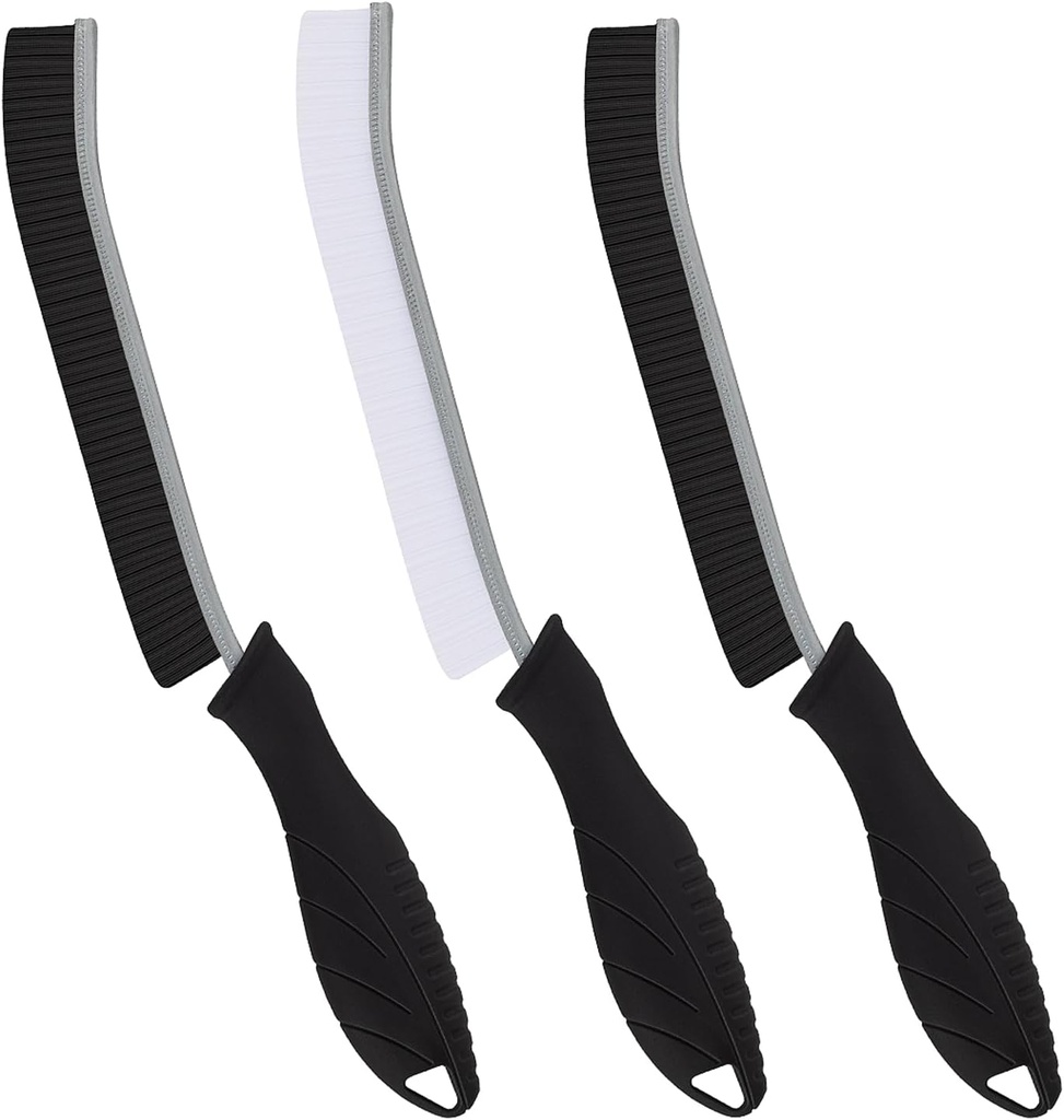 FOOGWEE 3 x Hard Bristle Crevice Cleaning Brush UK - Long Handle Crevice Brushes - Bathroom 