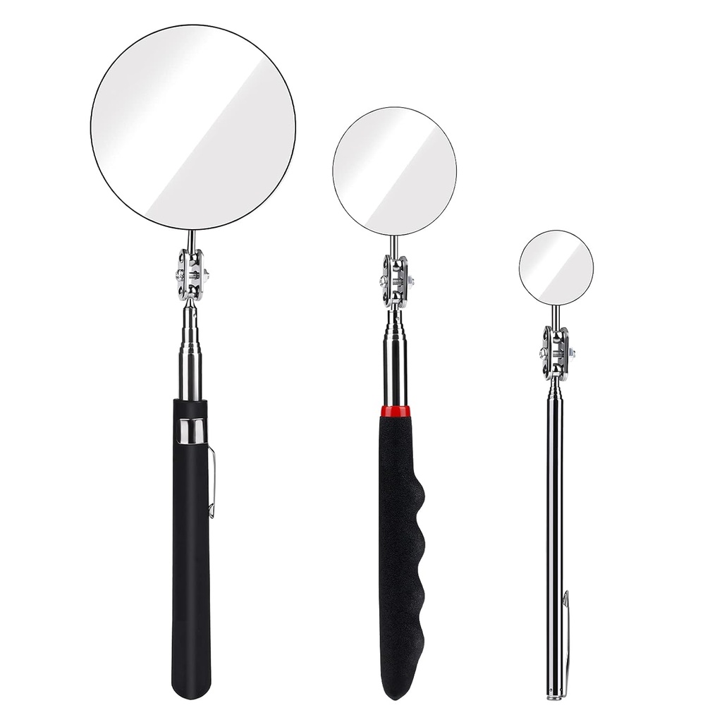 SAVITA 3 Sizes Telescopic Inspection Mirror Kit with Extendable and Retractable Handle