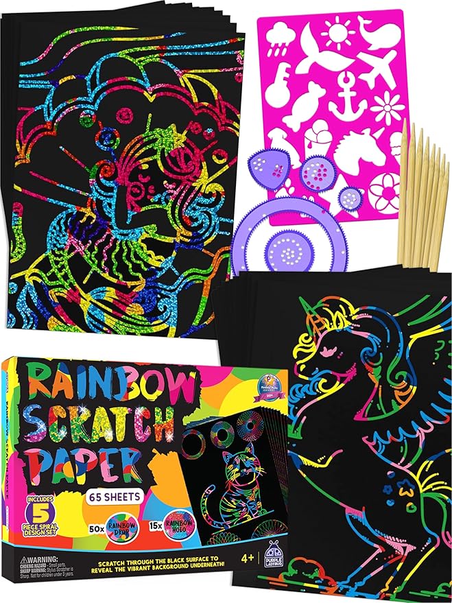 PURPLE LADYBUG Scratch Art for Kids 