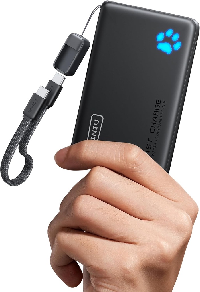 INIU 45W Power Bank, Ultra Slim 10000mAh Portable Charger Fast Charging, USB C in&Out Batte