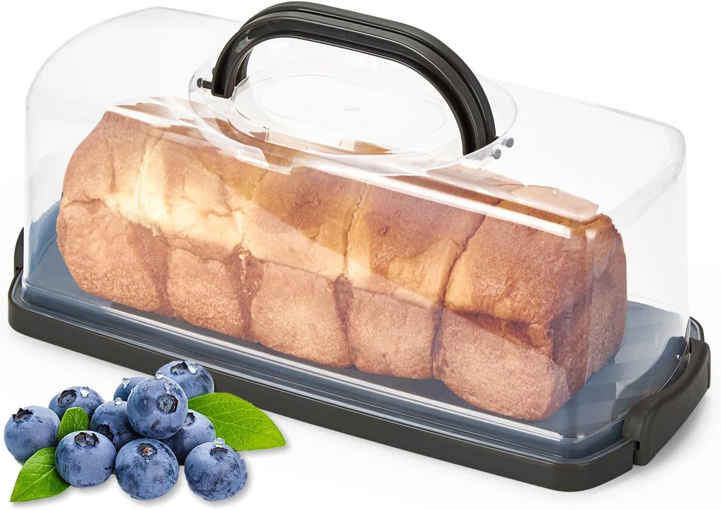 Ohuhu Cake Carrier Rectangular, Cake Container with Lid and Handle, Cake Box for 33 x 13 x