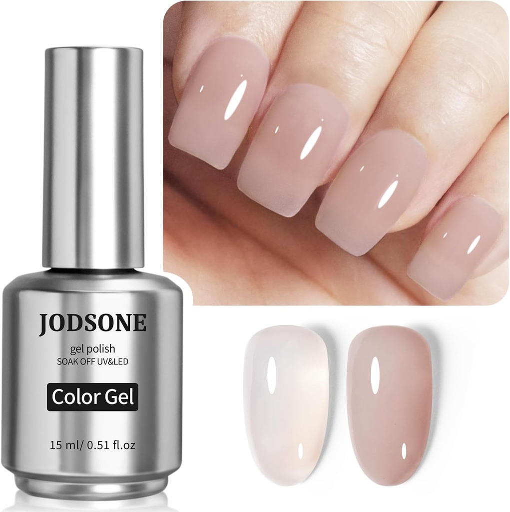 JODSONE 15ml Gel Nail Polish Jelly Natural Nude Neutral Removable U V LED Nail Lamp Gel Pol