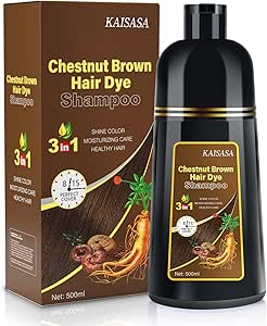 Hair Dye Shampoo 3 in 1, Natural Hair Dye Semi Permanent Color, 100% Gray Cover Up for Trea