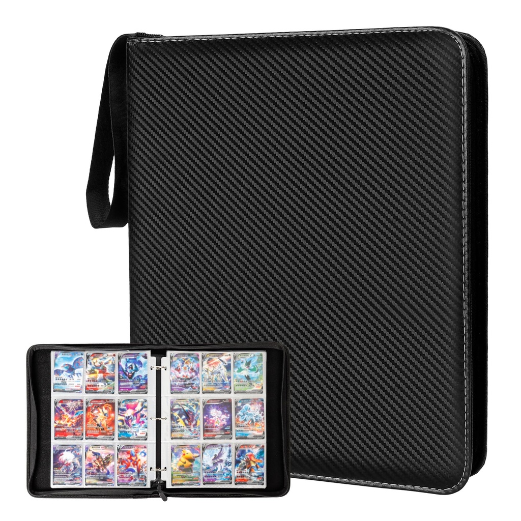 TenFans Reinforced Exo-Tec 900 Side-Load Pocket Card Album Binder - 9-Pocket Zip