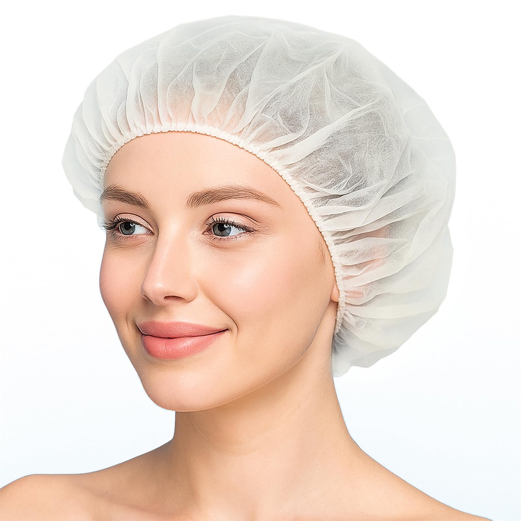 100 Pcs Clear Shower Caps, Waterproof Shower Caps for Women, Disposable Large Plastic Hair