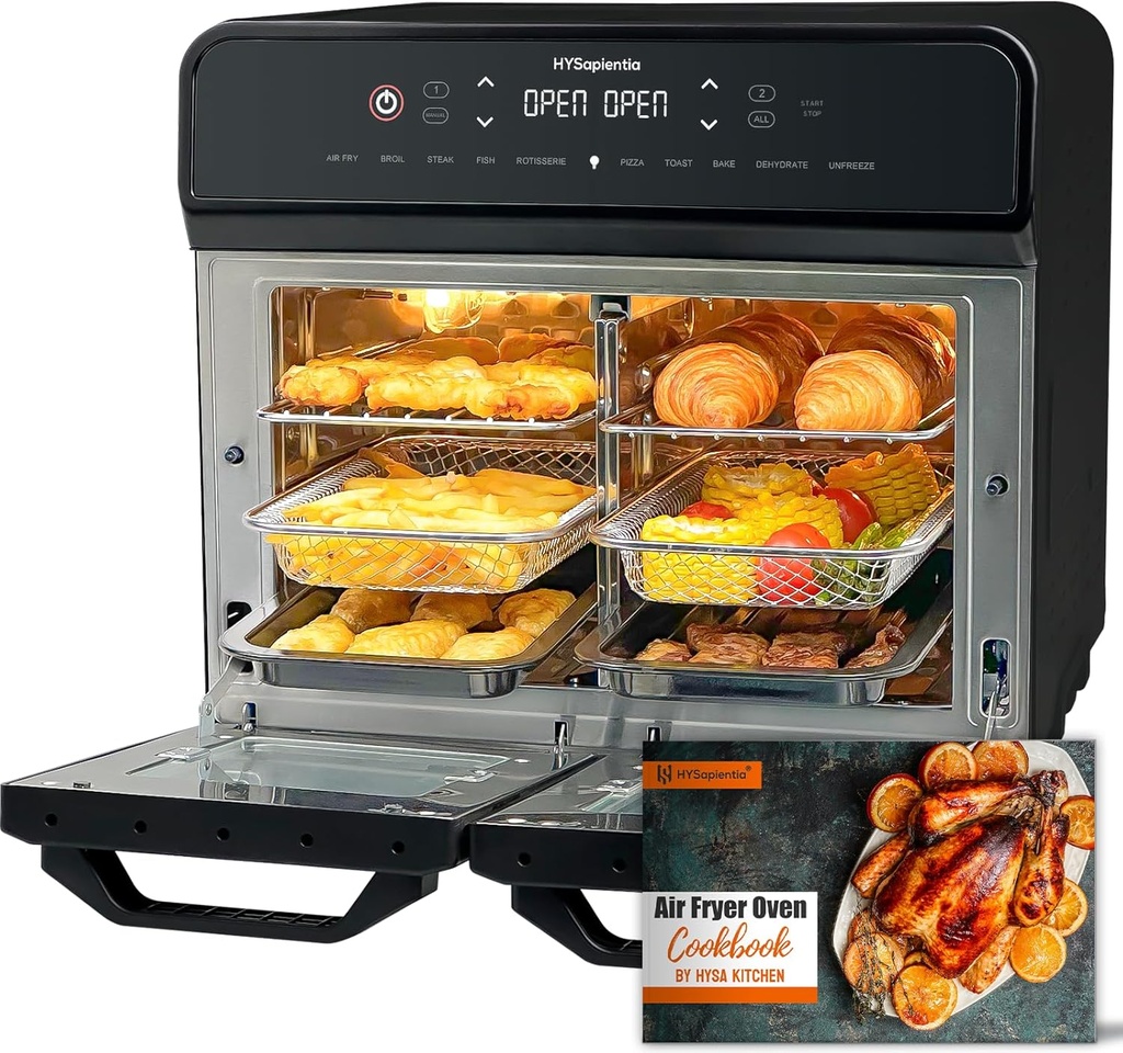 HYSapientiaÃ‚Â® 22L Dual Zone Air Fryer Oven With Rotisserie,Large Double Air fryers Mini