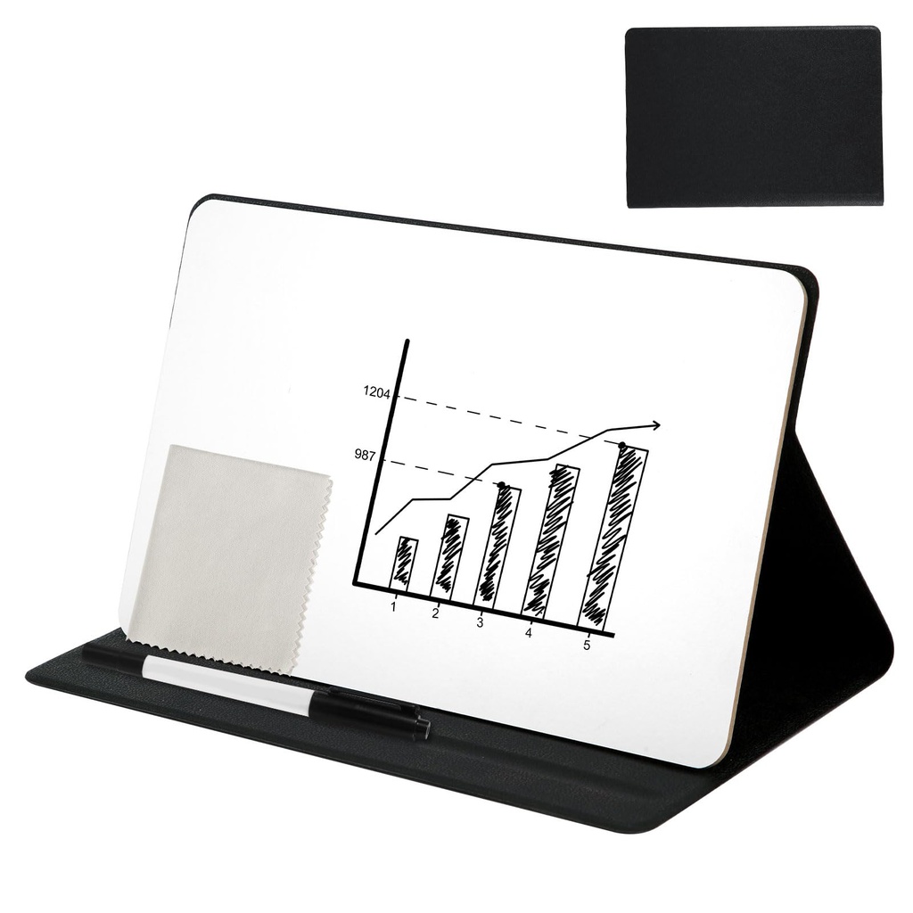 Portable Small Whiteboard A4, Mini Reusable Dry Erase Board with Stand with Marker Wipe Clo