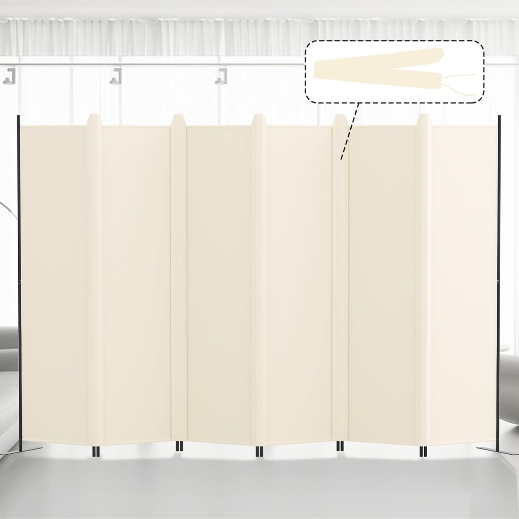 Kokorona 6 Panel Room Divider, 6FT Tall Folding Privacy Screen Wall Dividers, Portable Pri