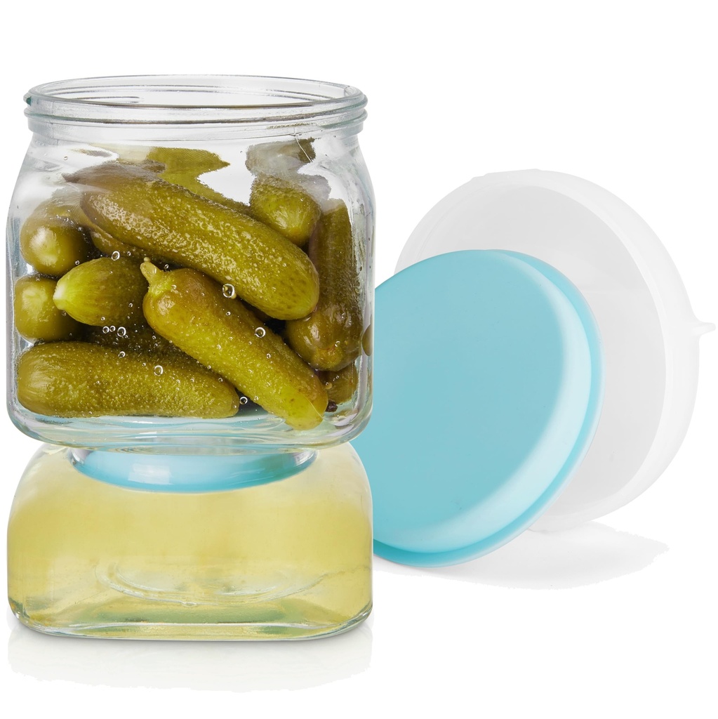 Glass Pickle Jar with Strainer Flip,46 FL OZ Pickle Flip Jar With Double Leak Proof,pickle