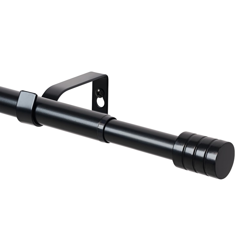 WL.Rocaille Black Curtain pole with graduated cylinder Adjustable curtain track 30 to 80 In