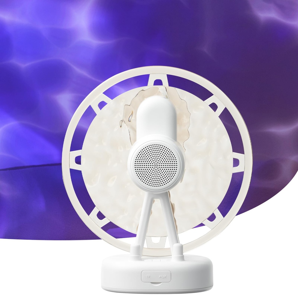 HOTUT Bluetooth Speaker Ferris Wheel Projector Light, Water Ripple White Light Desktop Oce