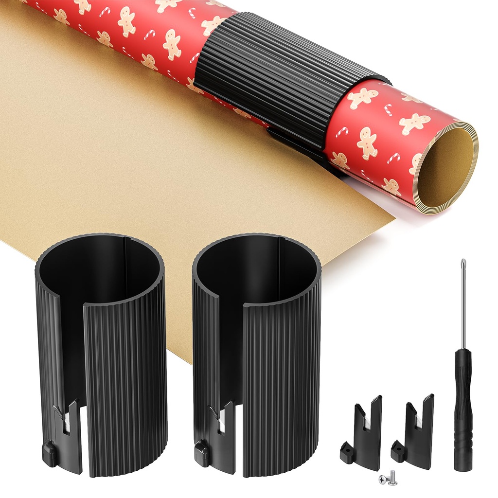Wrapping Paper Cutter (Includes 2 Rollers & 4 Blades) Replaceable Christmas Gift Wrap Cutt