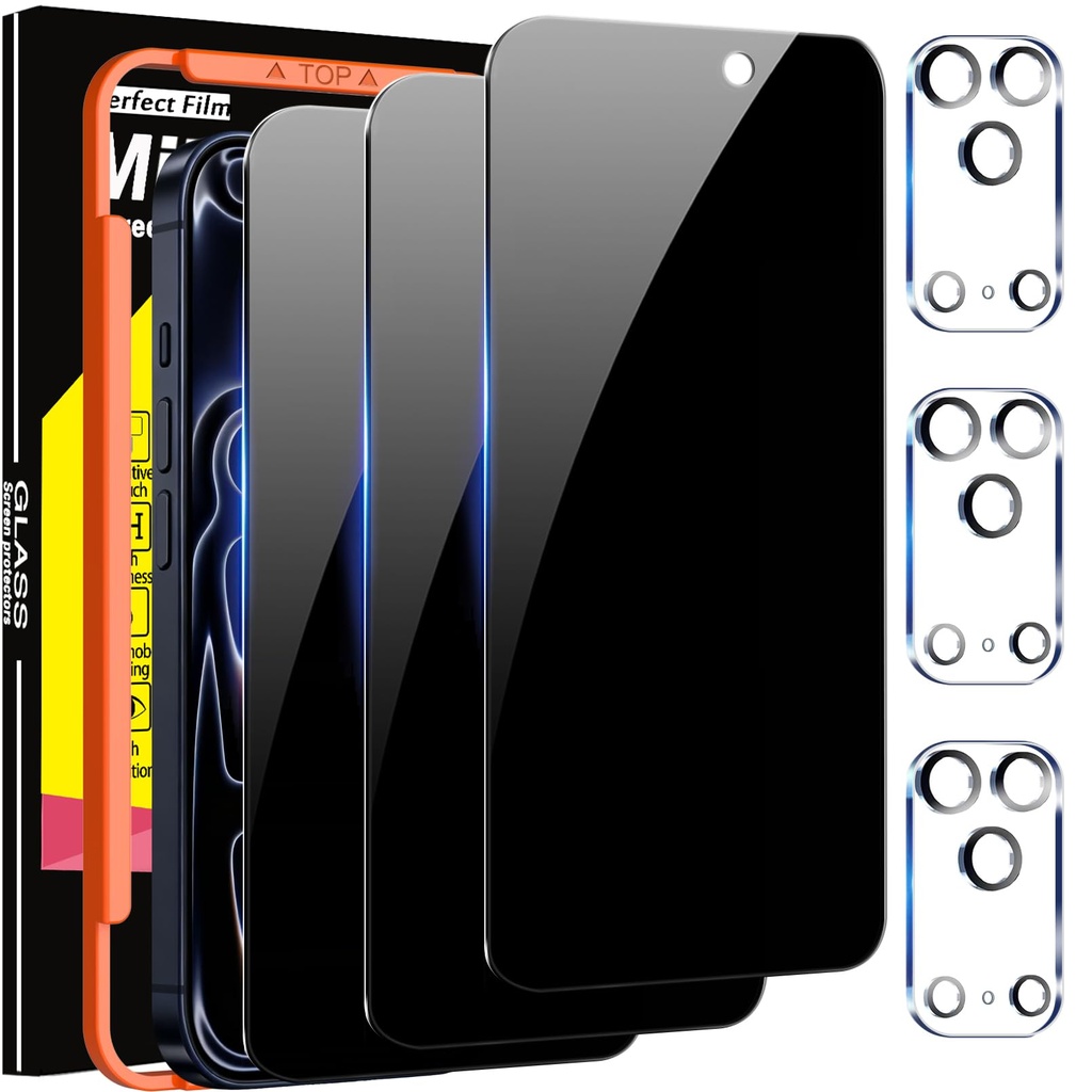 Milomdoi 3 Pack Privacy Screen Protector for iPhone 17 Pro Max [Phone Case Friendly] Acces