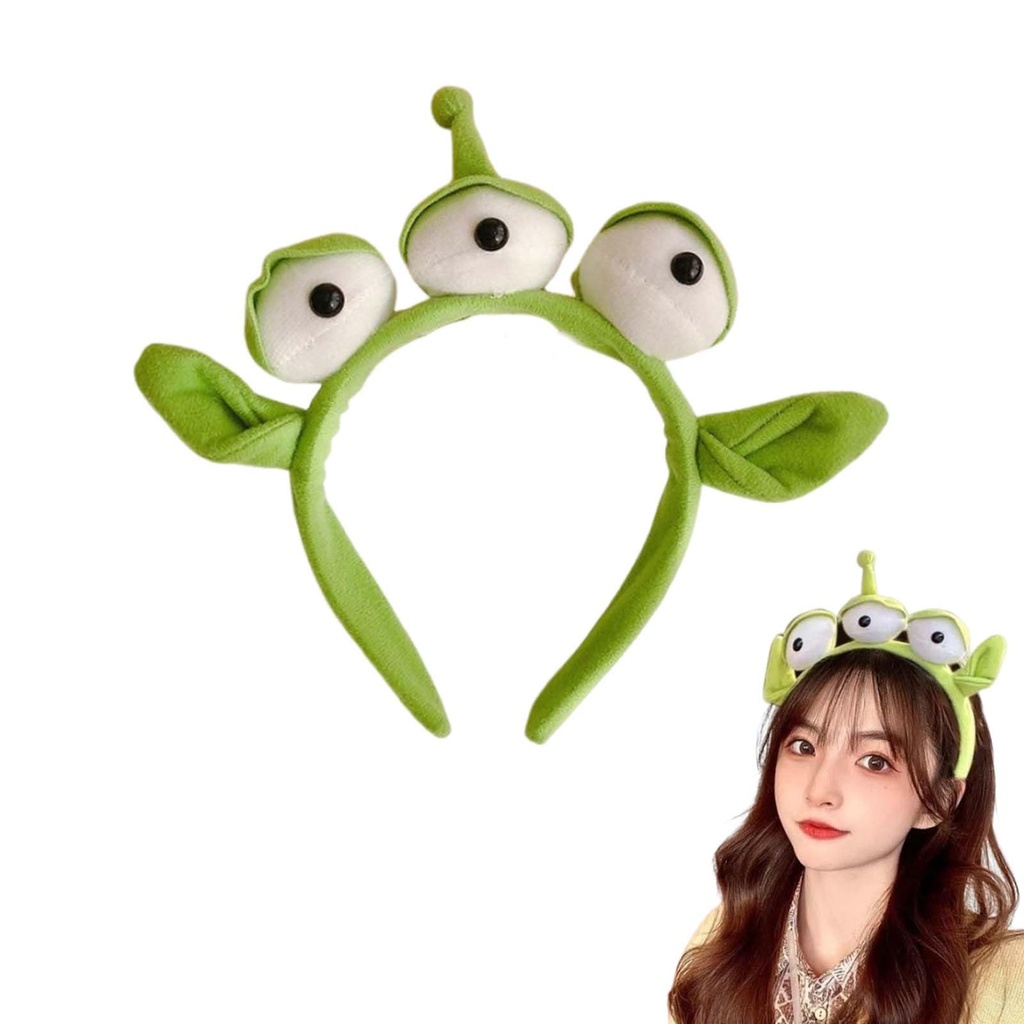 Dinghaole Plush Three-Eyed Headband, Funny Anime Hairpin for Makeup & Face Wash, Cute Eyes