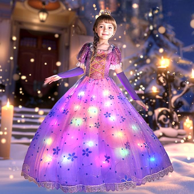 Gridamea Purple Princess Dress for Girls Fairy Tale Costume for Wedding/Party/Birthday/Cosp