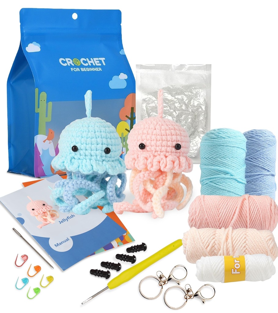 Ktmeor Crochet Kit for Beginners,Crochet Animal with Easy Yarn & 20% Extra Practice Yarn,