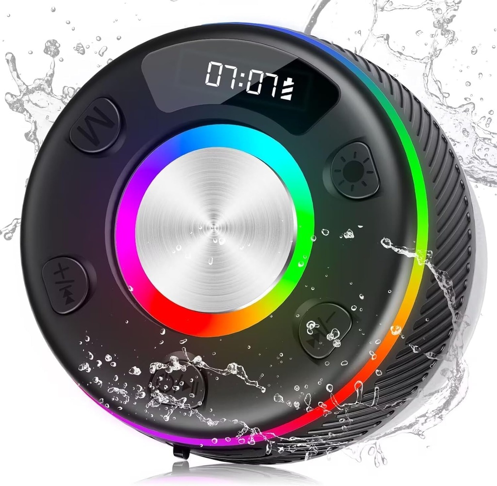 Bluetooth Shower Speaker, Portable Speakers Bluetooth 5.3 with HD Sound, IPX7 Waterproof, Co
