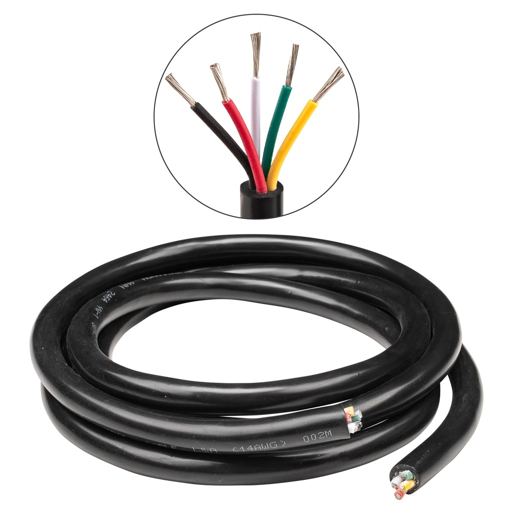 URCIANOW 14 Gauge 5 Core Cable 5x2mm Electrical Wires 14AWG 5 Conductor 2M Tinned Copper 