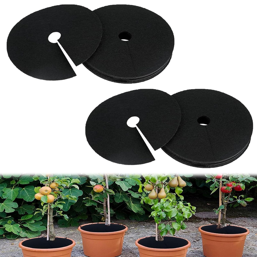 25 Pack Plant Protector Mat, Tree Mulch Ring Plant Barrier Guard Collar, 15 cm Round Reusa