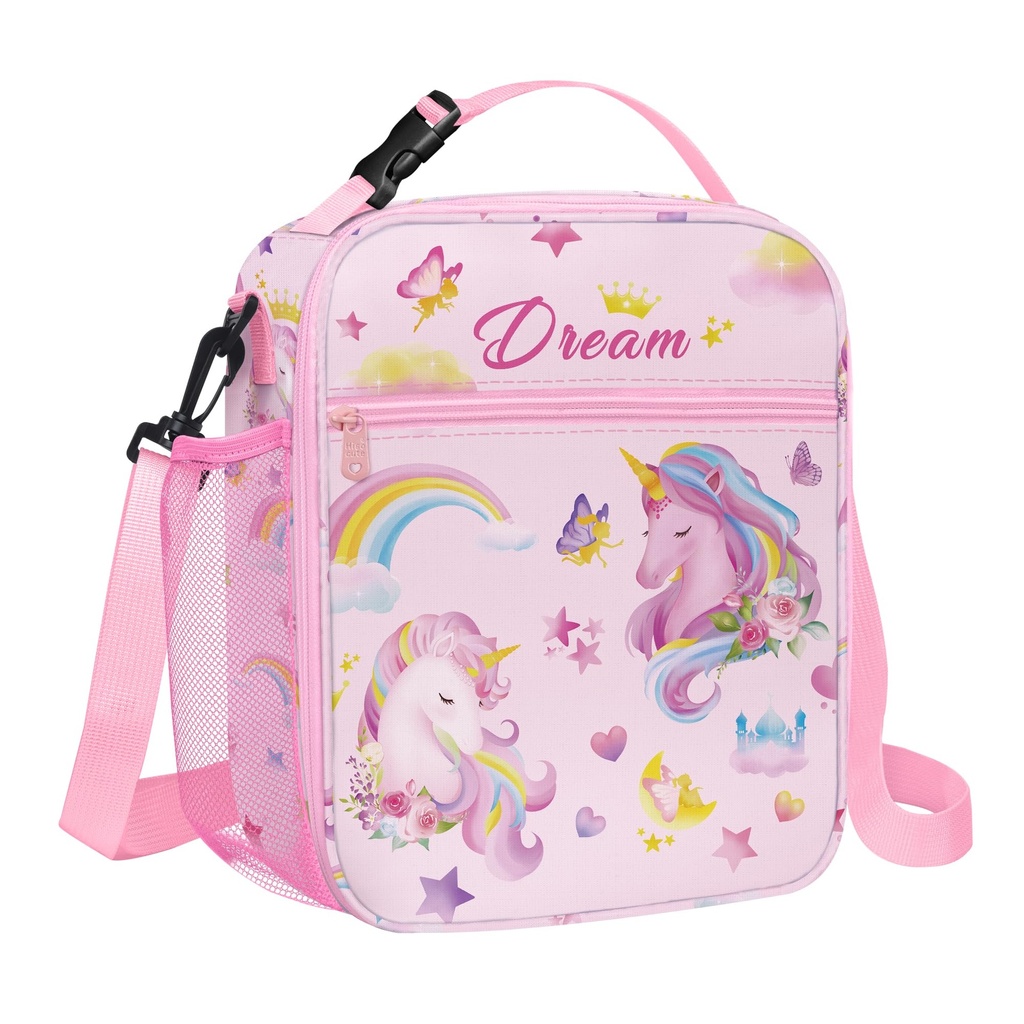 Clastyle Unicorn Insulated Lunch Bag Large Thermal Cooler Bag for Girl Picnic Lunch Box Tot
