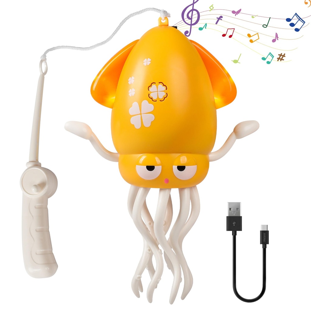 ROUSKY Magical Dancing Octopus Toys, Automatic Sensor Obstacle Avoidance, LED Light, USB Ch