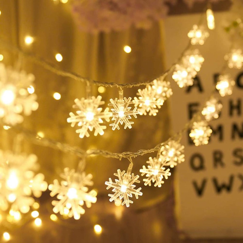 Rock Ninja Snowflake Fairy Lights, 6M 40LEDS Battery Powered String Lights, Staring and Shiny