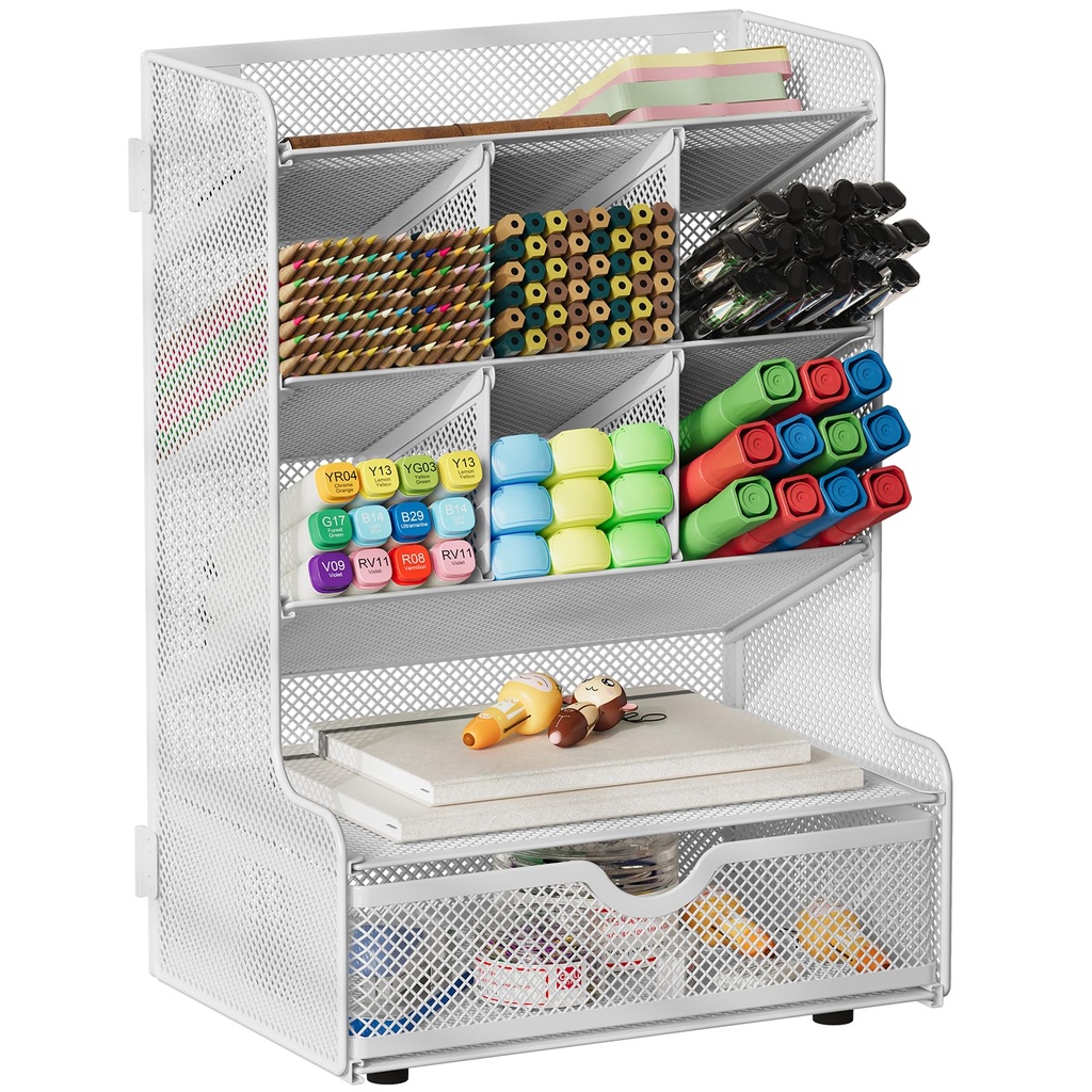 EasyPAG 4 Tier Mesh Desk Tidy Pen Storage Assemble Pencil Holder Desktop Versatile Statione