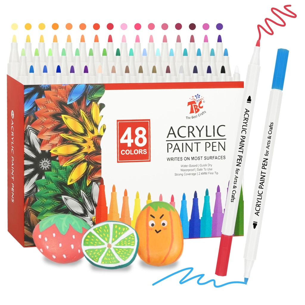 TBC The Best Crafts Acrylic Paint Pen -48 Color waterproof, non-toxic, odorless, suitable f
