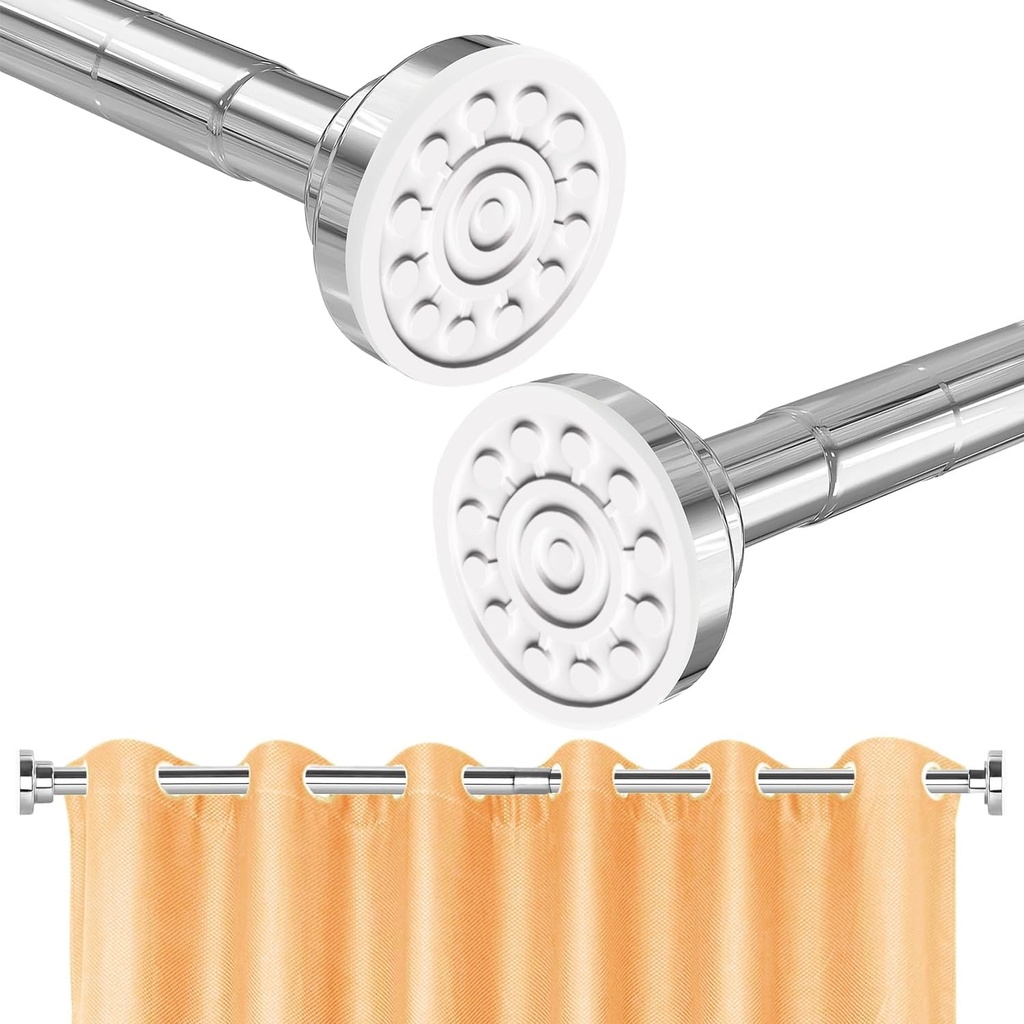 Stowetry Shower Poles Extendable No Drill 48-200 cm/18-78 in,Silver Net Curtain Rod,Shower