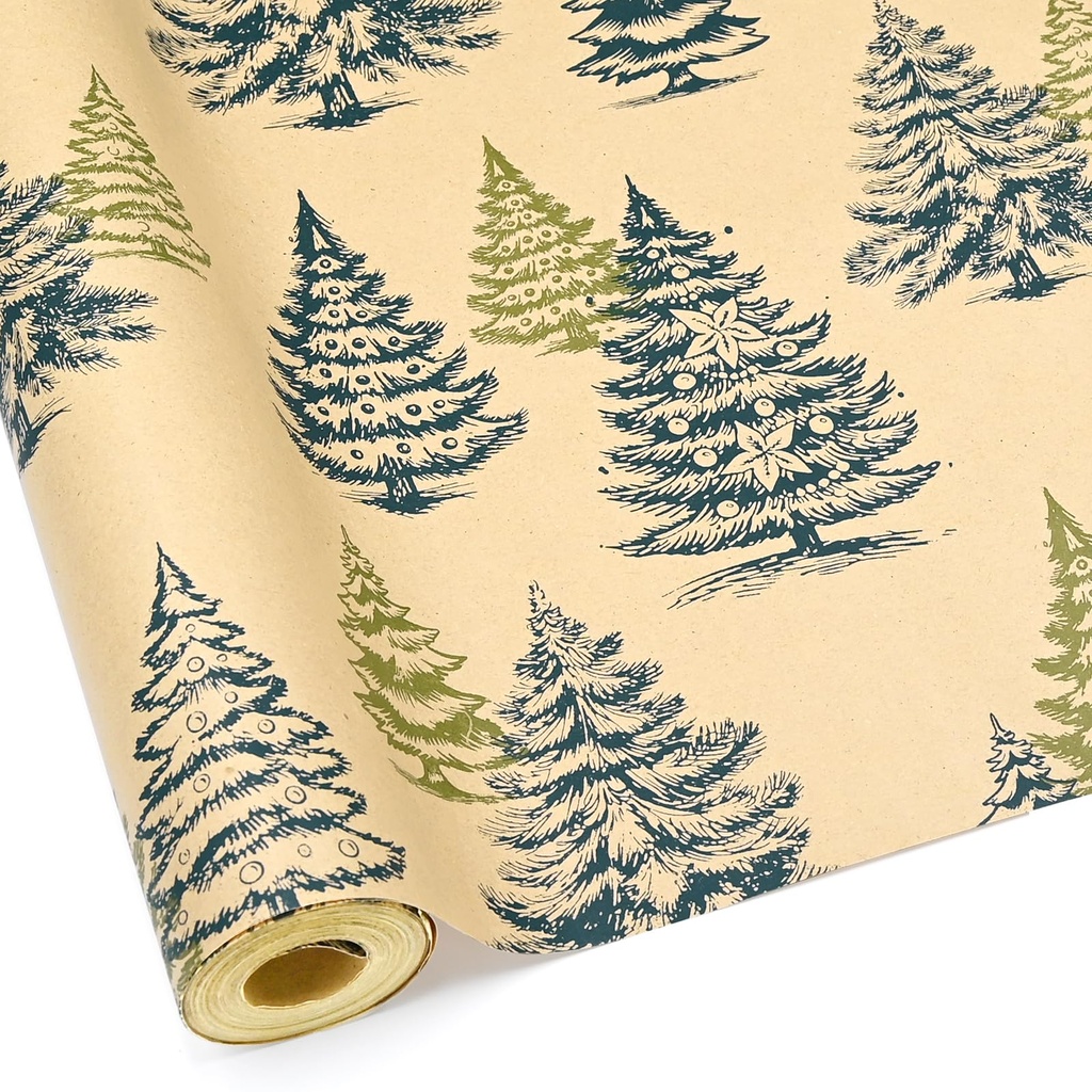 43cm*12m Various Xmas Elements Wrapping Paper Roll,QRTDXP Black Gift Wrapping Paper for Pac