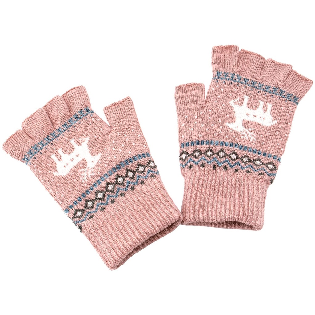Zolunu Unisex Winter Half Finger Gloves - Warm Fingerless Touchscreen Stretchy Knit Typing
