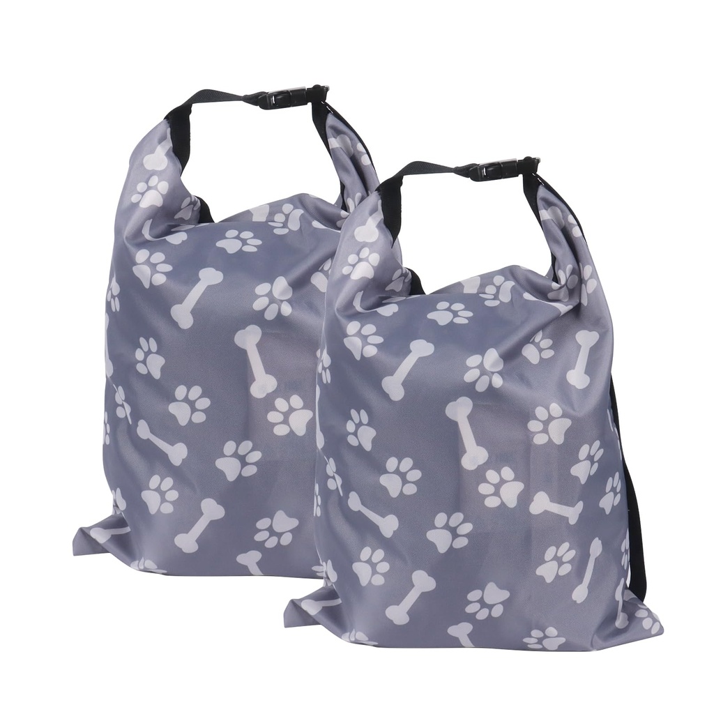 Ctomche Dog Food Travel Bag, Portable Pet Food Container 2 Pack Waterproof Zipper Dog Treat