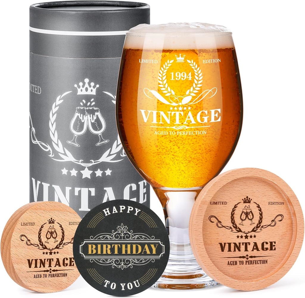 AYGE 30th Birthday Gifts for Boys | Beer Gifts for Him | 1994 Custom Beer Glasses