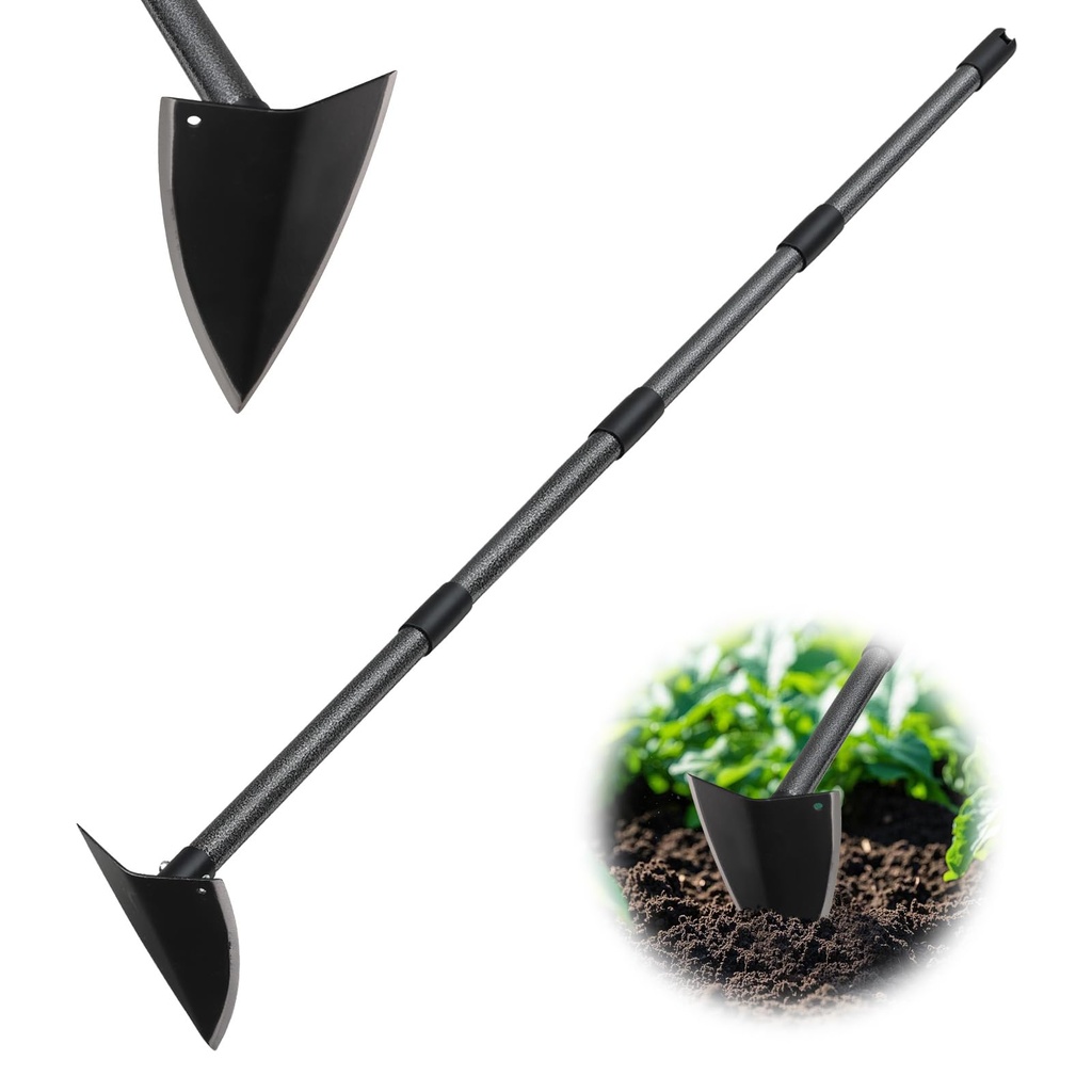 Harrms Garden Hoe, Heavy duty Weeding Hoe with handle 152cm, Garden Digging Hoe for Looseni