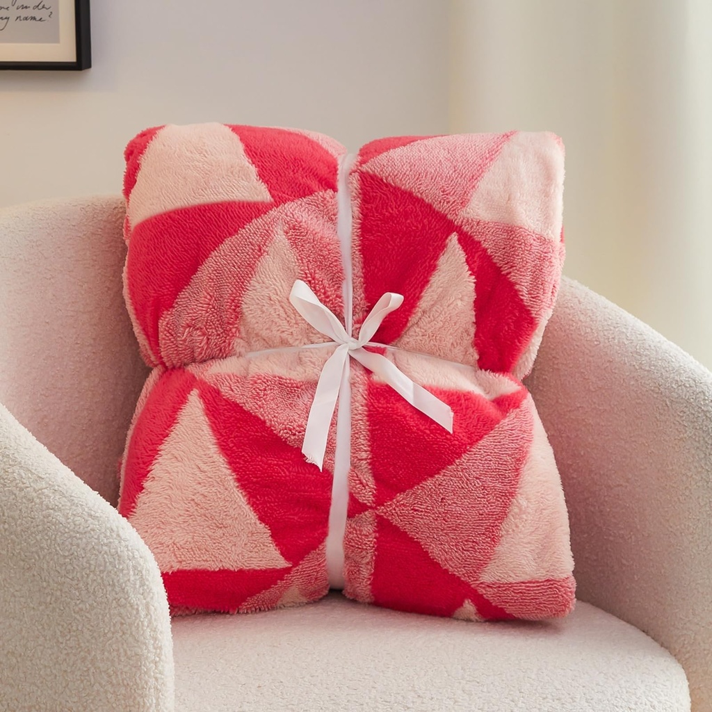 Simple&Opulence Sherpa Fleece Reversible Fluffy Throw Blanket - All Season Decorative Throw
