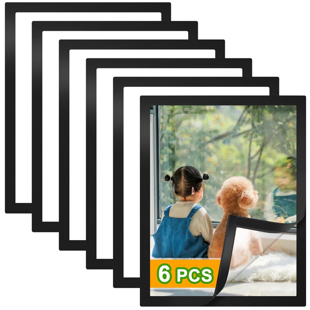 WenYa A4 Magnetic Photo Frames, Black Self Adhesive Certificate Frame, A4 Magnetic Paper D