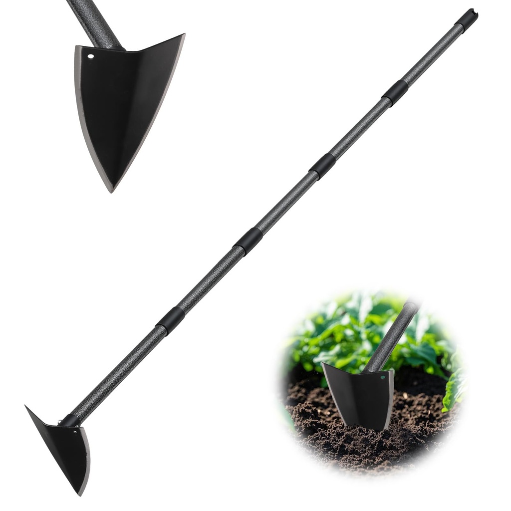 Harrms Garden Hoe, Heavy duty Weeding Hoe with handle 192cm, Garden Digging Hoe for Loosening Soil