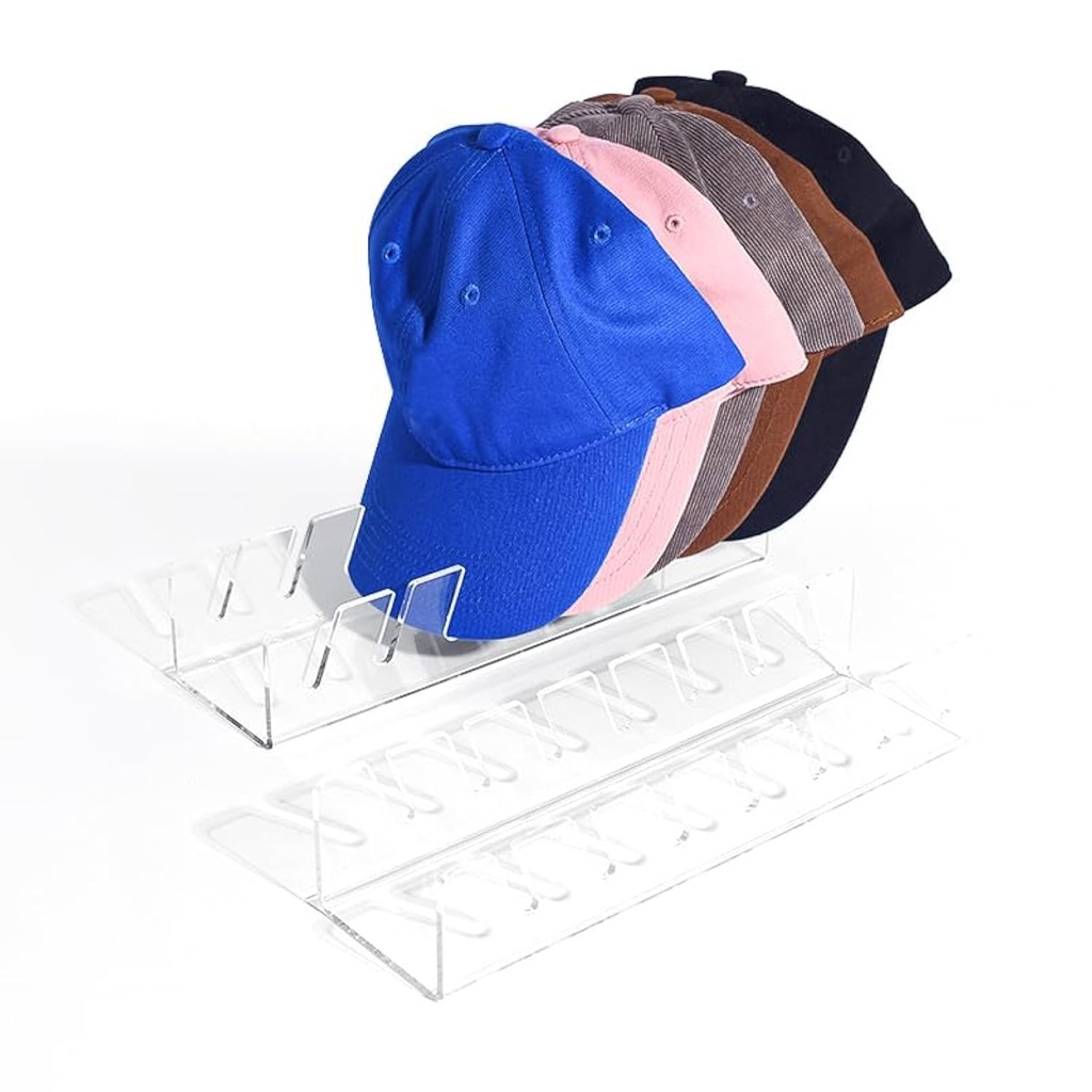 D-buy 2 Pcs Hat Organizer for Baseball Caps, No Install Acrylic Hat Holder for 14, Baseball