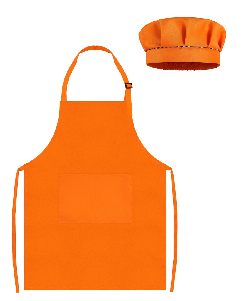 TOPWAYS Kids Apron and Chef Hat Set, Adjustable Children Chef Apron Outfit Costume, Kitchen