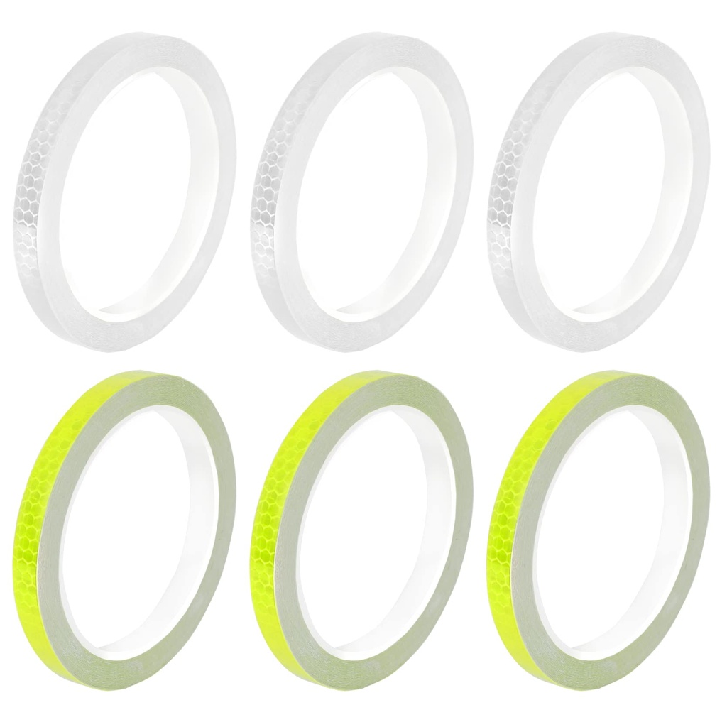 Xrkuu 6 Rolls Reflective Tape, 10mm x 8m Waterproof Reflective Security Marking Tape, High