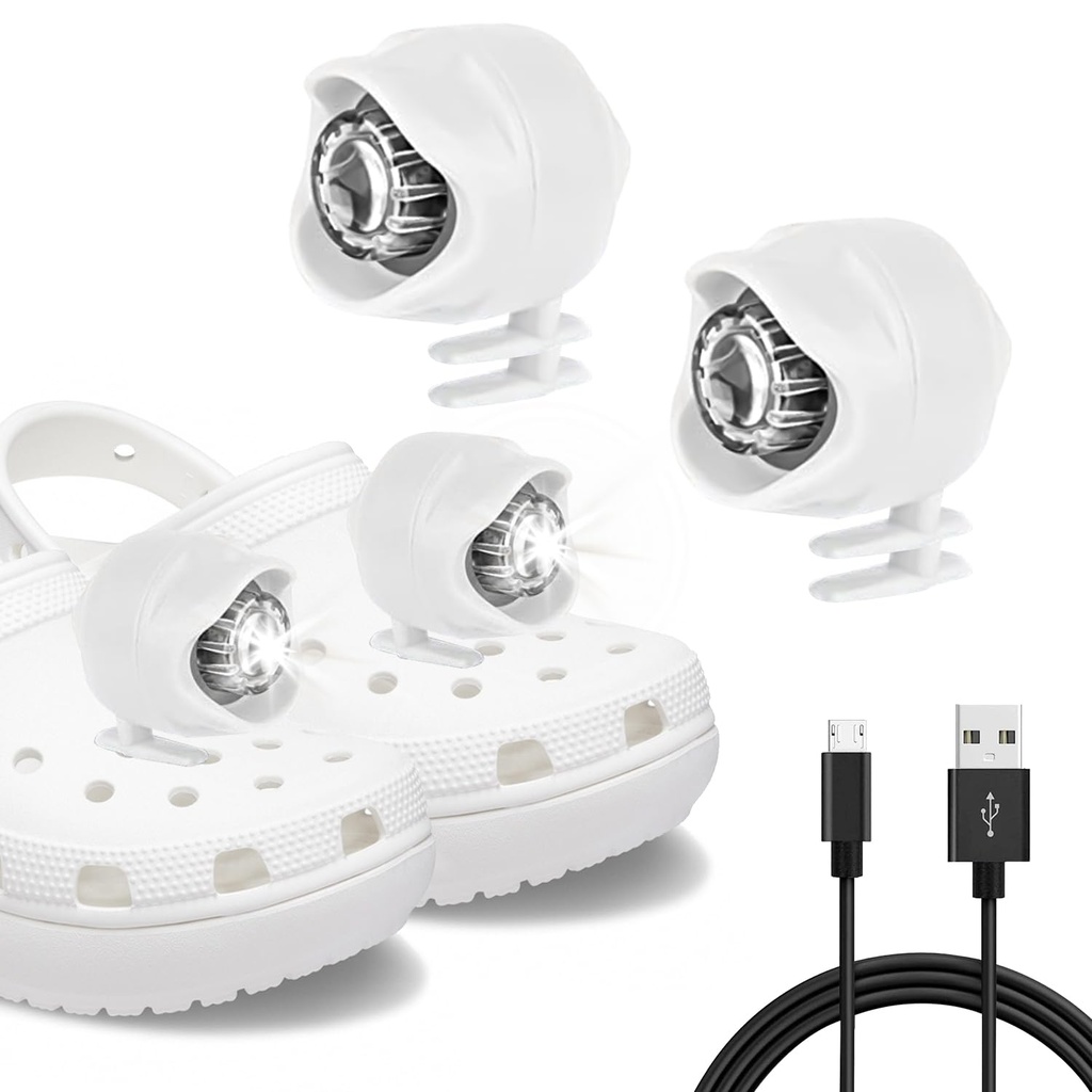 ePicsoa 2 Pcs Shoe Lights, Rechargeable Headlights for Croc Shoes Â´?Ã¥ Clog Shoes, Shoes L
