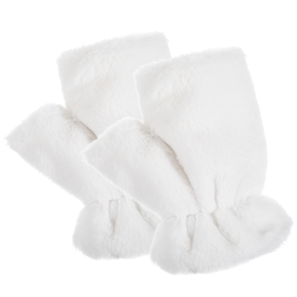 Grevosea Winter Fingerless Gloves Soft Warm Furry Gloves for Women Running Biking Driving